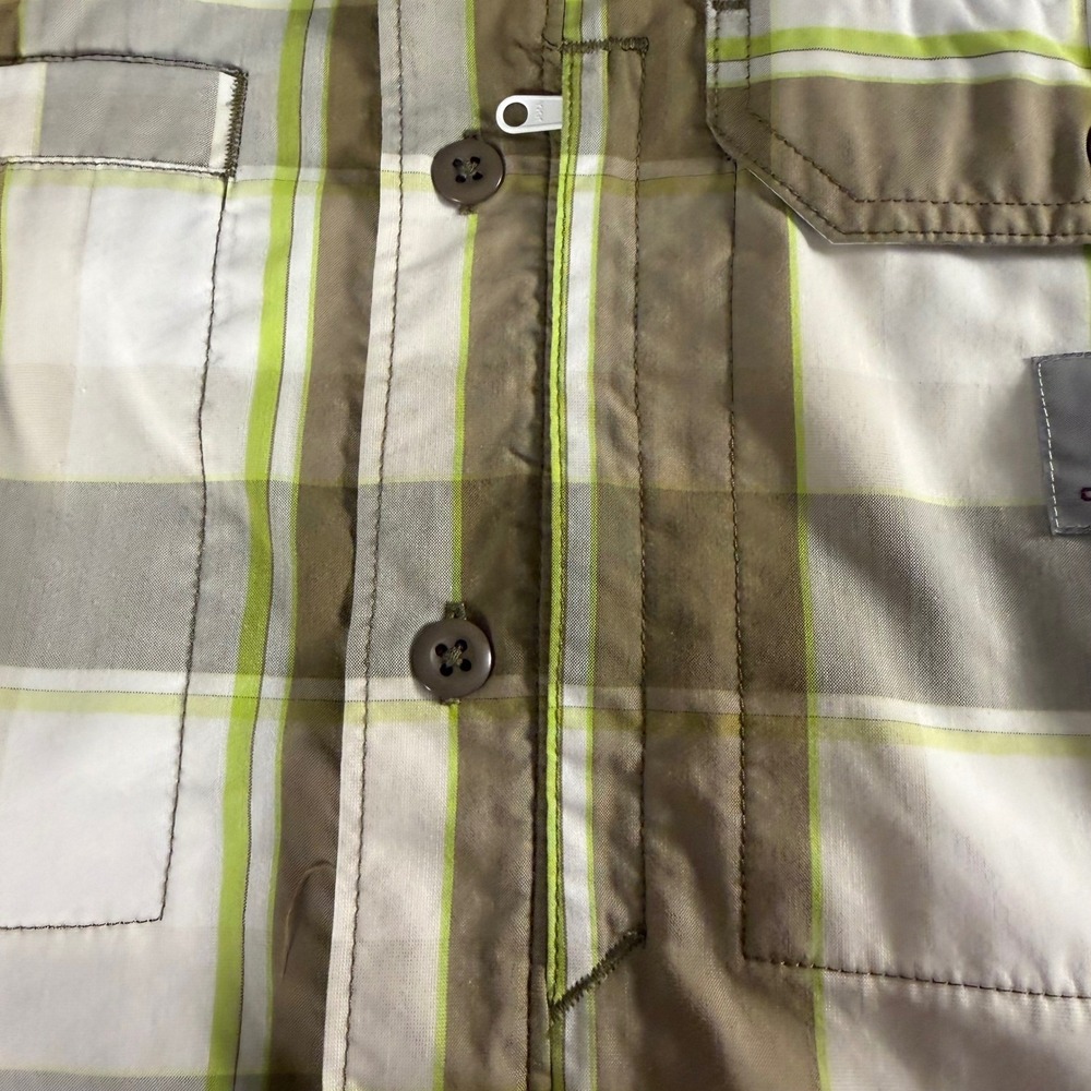 Carhartt Mens Force Relaxed Fit Plaid Short Sleeve Button Down Shirt Tan Green L - Picture 11 of 14